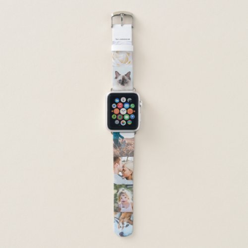 Personalized Name 6 Photo Collage Apple Watch Band