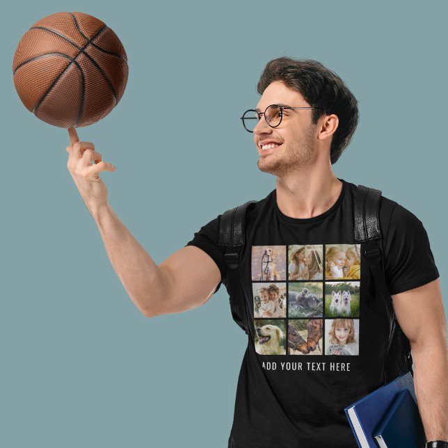 Personalized Name 9 Photo Collage T-Shirt (Creator Uploaded)