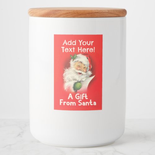 Personalized Name A Gift From Santa Claus Vintage Food Label