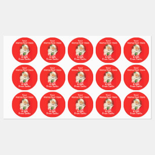 Personalized Name A Gift From Santa Claus Vintage Labels