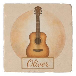 Personalized Name Acoustic Guitar For Music Lovers Trivet
