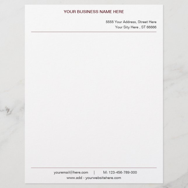 Personalized Name Address Info Colors Letterhead (Front)
