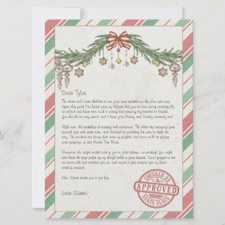 Personalized name & address Letter from santa Holiday Card