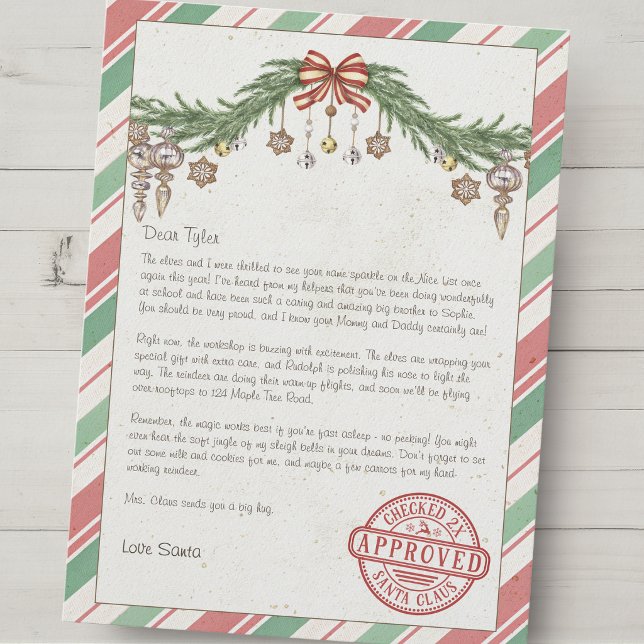 Personalized name & address Letter from santa Holiday Card (Creator Uploaded)