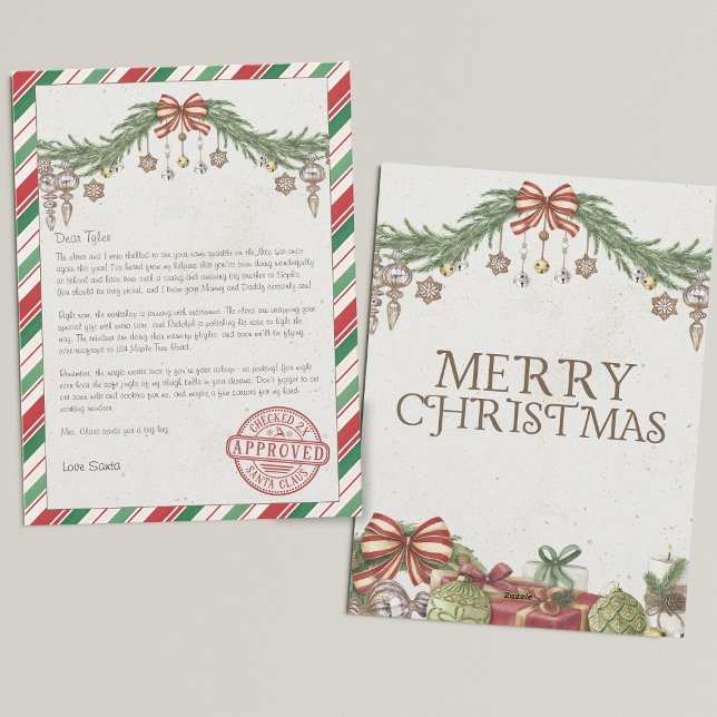 Personalized name & address Letter from santa Holiday Card (Creator Uploaded)