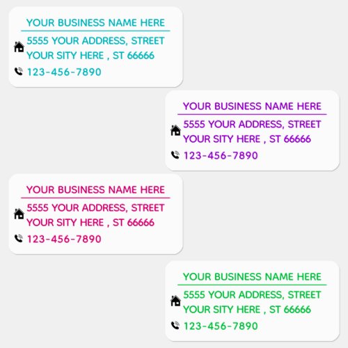 Personalized Name Address Phone Info Colors Labels