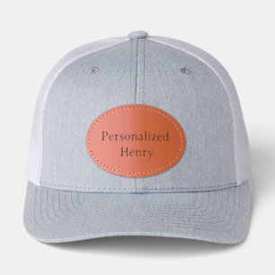 Personalized Name Adult Retro Trucker Leather Patch Hat