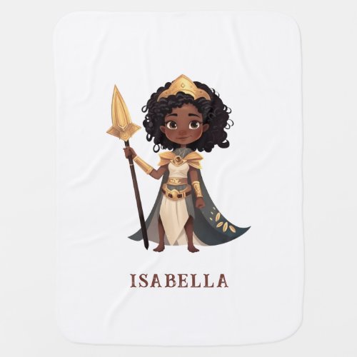 Personalized Name African Little Knight Warrior Baby Blanket