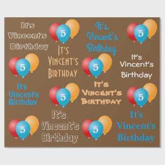 Personalized Name & Age Birthday Wrapping Paper