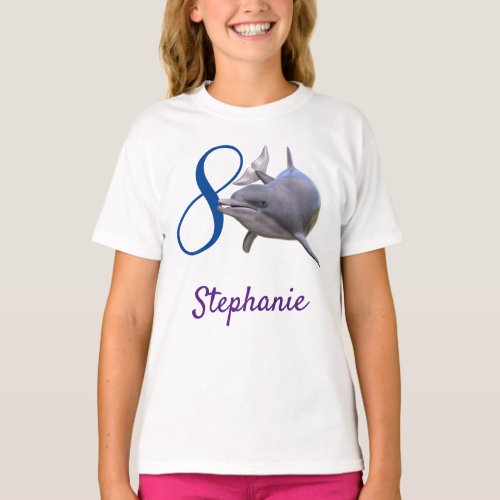 Personalized name Age Dolphin Lover  T_Shirt