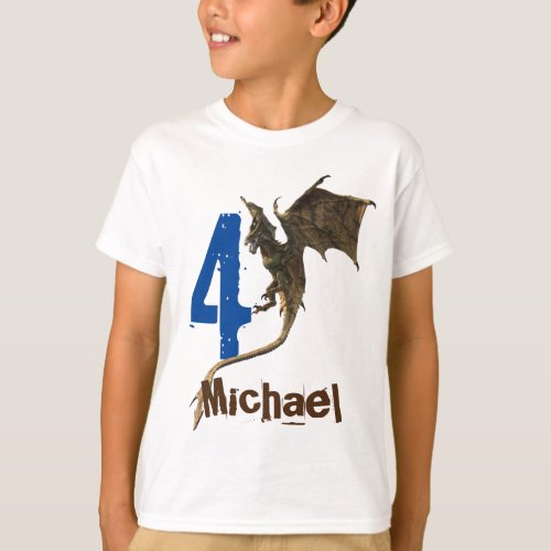 Personalized name Age Flying Dragon Fantasy T_Shirt