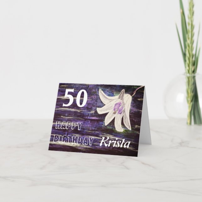 Personalized Name & Age Happy Birthday Card (Front)
