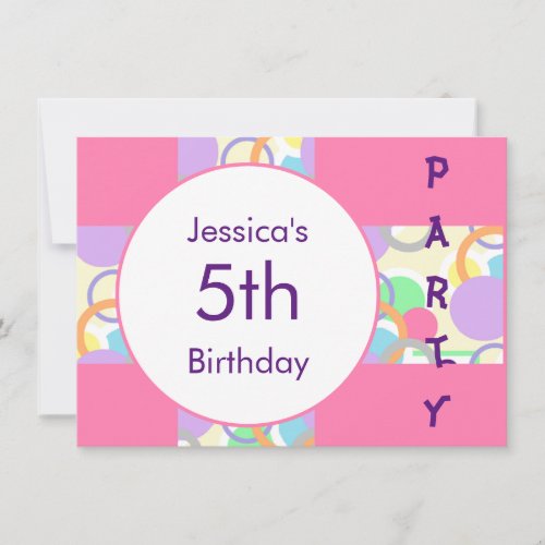 Personalized Name Age Pink Pretty Birthday Party Invitation
