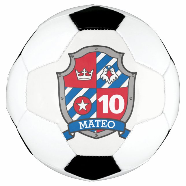 Personalized name age soccer football bird shield soccer ball (Front)