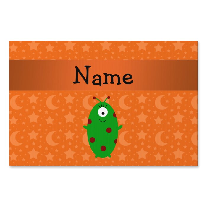 Personalized name alien orange stars moons yard signs