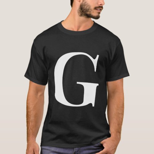 Personalized Name Alphabet Initial Letter G T_Shirt