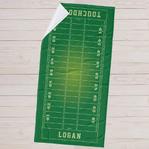 Personalized Name American Football Field Bath Towel