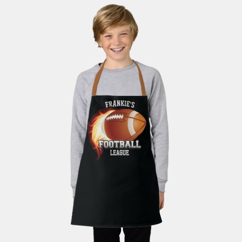 Personalized NAME American Football Flames Sports Apron