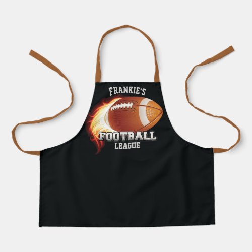 Personalized NAME American Football Flames Sports Apron