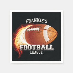 Personalized NAME American Football Flames Sports Napkins