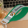 Personalized Name and 6 Photo | Green and Grey Wrist Keychain