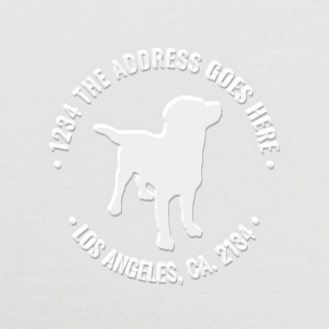 Personalized name and address with dog detail embosser (Design)