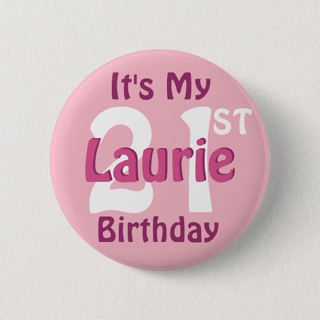 Personalized Name and Age Birthday Button (Front)