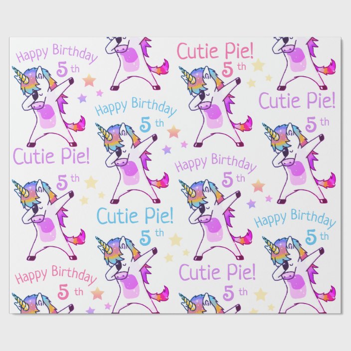 Personalized Name And Age Unicorn Birthday Party Wrapping Paper Zazzle Com