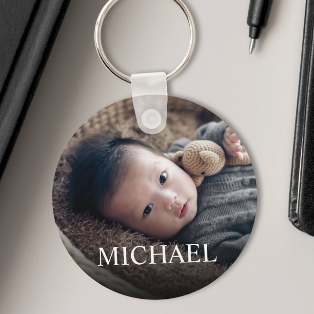 Personalized Name And Baby Photo Keepsake Keychain (Creator Uploaded)