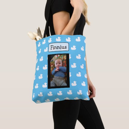 Personalized Name and Baby Photo Tote Bag