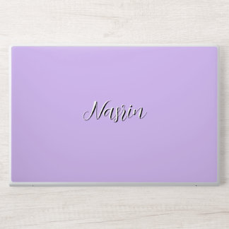 Personalized Name and #d8bff6 color  HP Laptop Skin