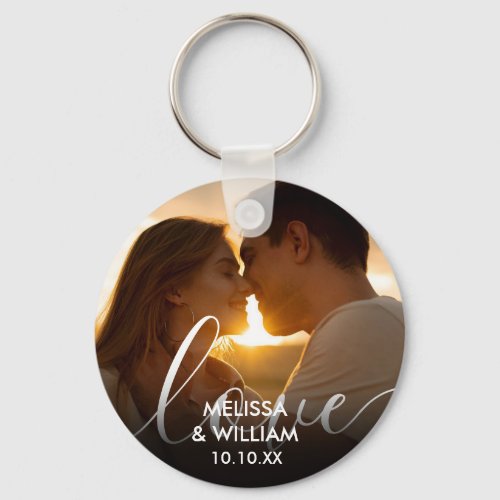 Personalized Name And Date Photo Keychain