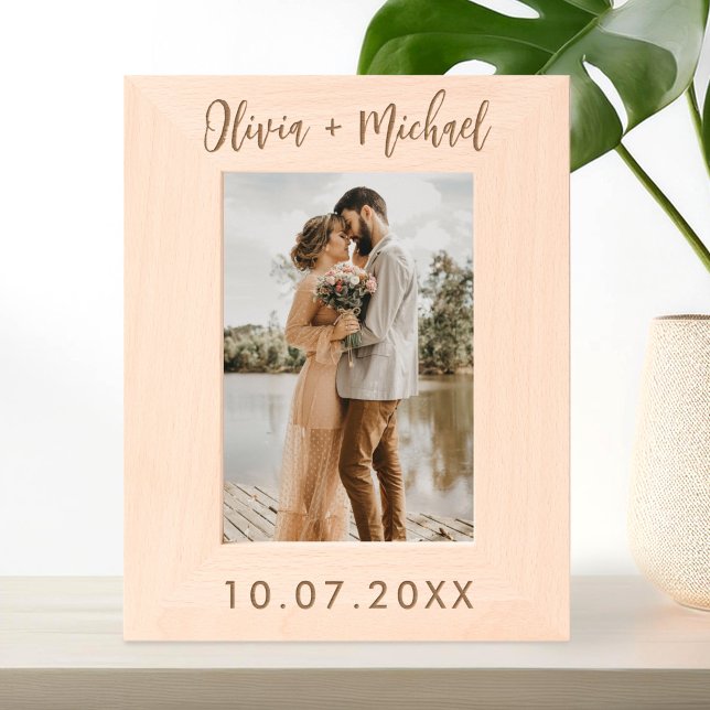 Personalized Name and Date Wedding Engraved Frames (Creator Uploaded)