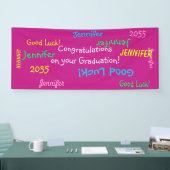 Personalized Name and Event Multi Color Graduation Banner (Tradeshow)