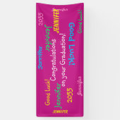 Personalized Name and Event Multi Color Graduation Banner (Vertical)