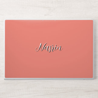 Personalized Name and #f38d81 color HP Laptop Skin