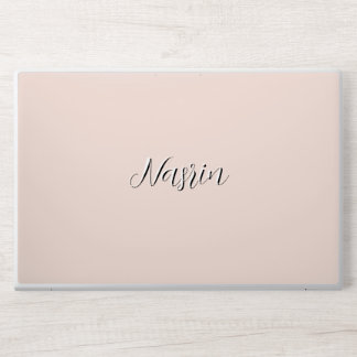Personalized Name and #f6e3dc color HP Laptop Skin