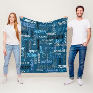 Personalized name and full name blue gray text 