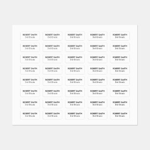 Personalized Name And Grade Kids' Labels