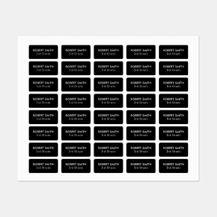 Personalized Name And Grade Kids' Labels