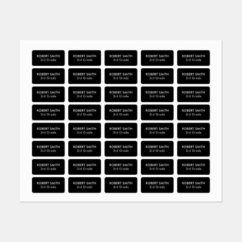 Personalized Name And Grade Kids' Labels