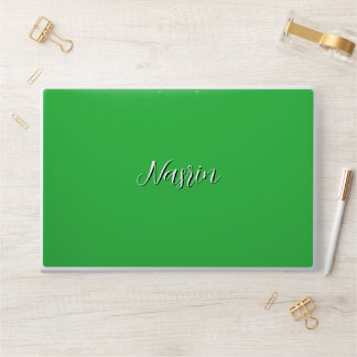 Personalized Name and green color HP Laptop Skin