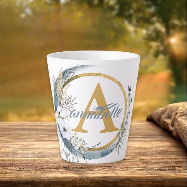 Personalized Name and Initial Latte Mug (Creator Uploaded)