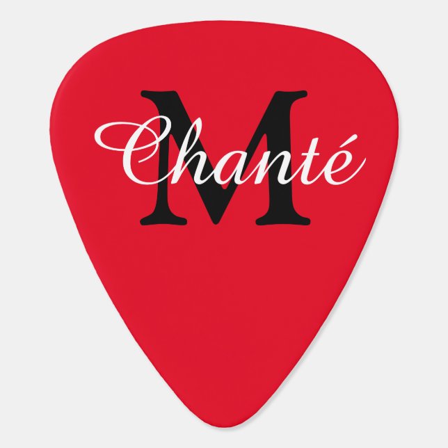 Personalized Name and Initial Monogram Guitar Pick (Back)