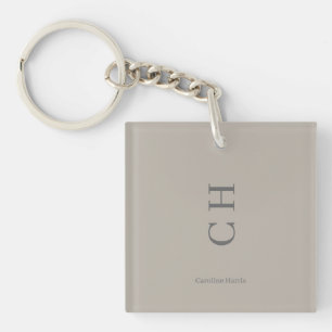Personalized Name and Initials Chic Slipper Satin Keychain
