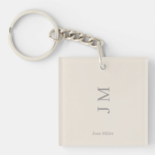 Personalized Name and Initials Chic Slipper Satin Keychain