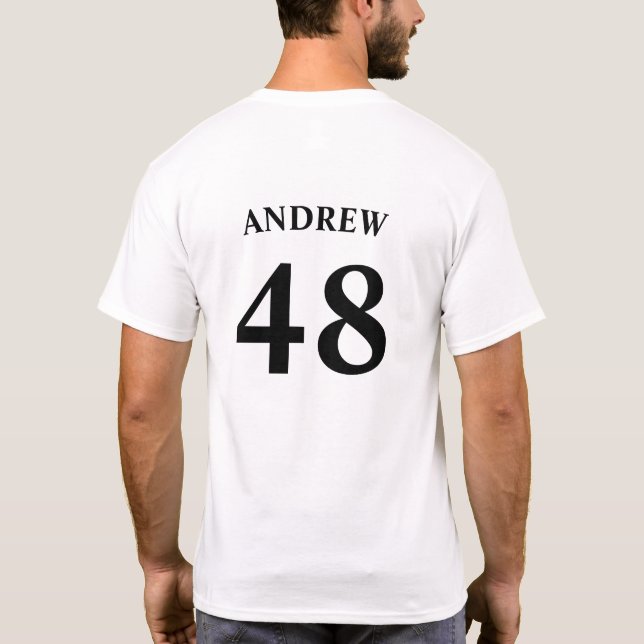 Personalized name and Jersey number  T-Shirt (Back)