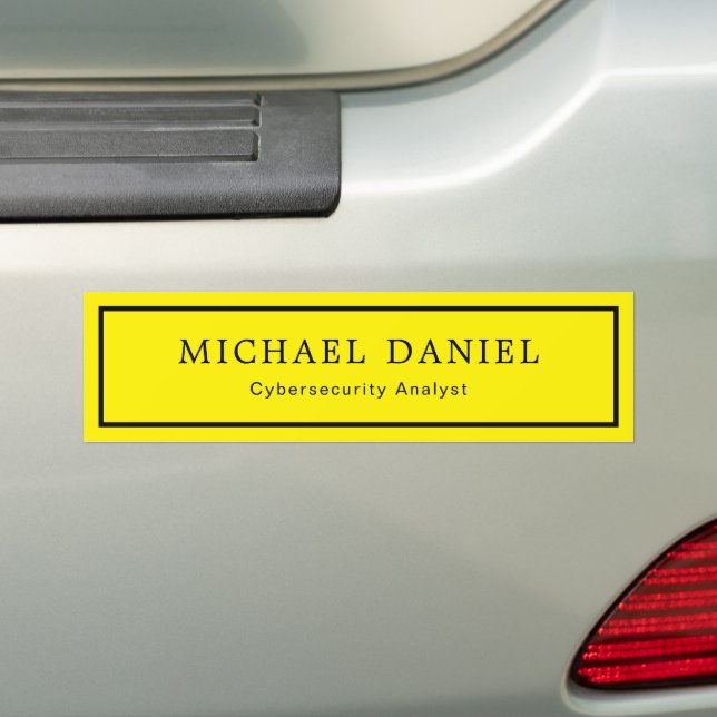 Personalized Name and Job Title Custom Bumper Sticker (On Car)