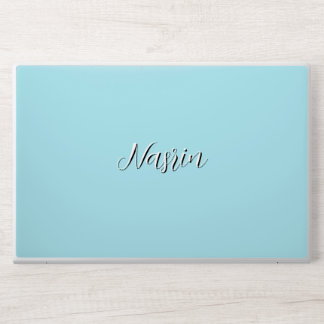 Personalized Name and LightSkyBle#87CEFA HP Laptop Skin