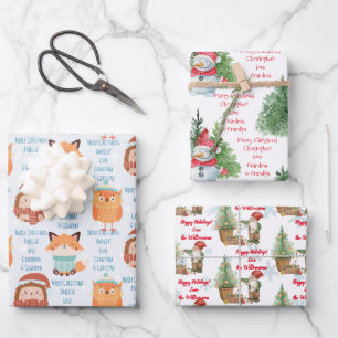 Personalized name and message Christmas custom  Wrapping Paper Sheets